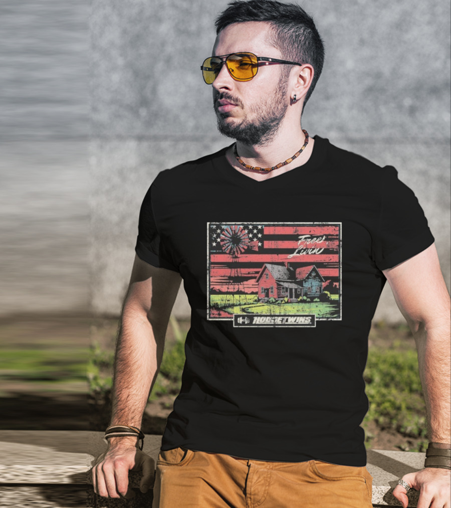 Hodgetwins Free Living American Flag T-Shirt