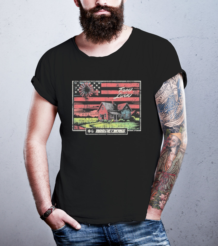 Hodgetwins Free Living American Flag T-Shirt