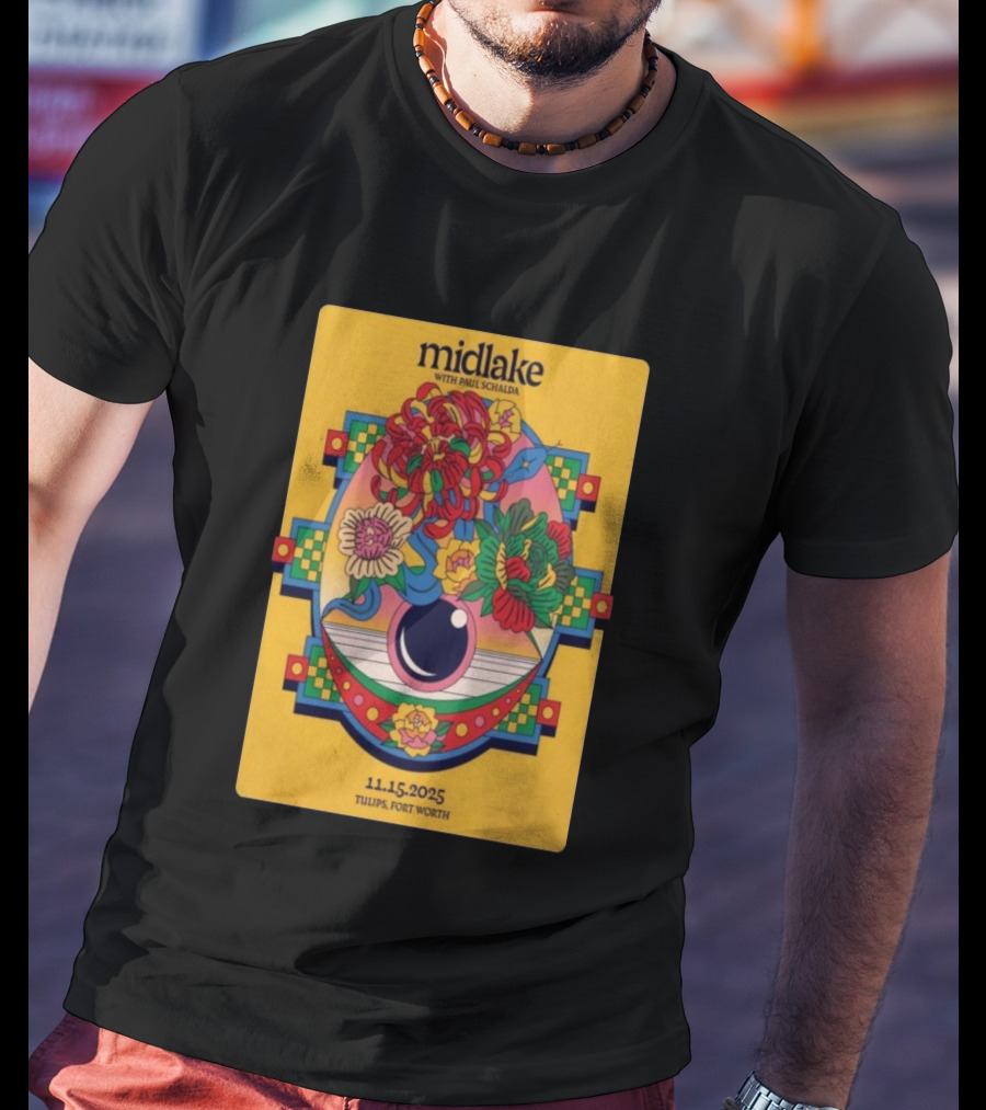 Midlake With Paul Schalda Tulips Fort Worth 11 15 2025 Psychedelic Flower Art T-Shirt