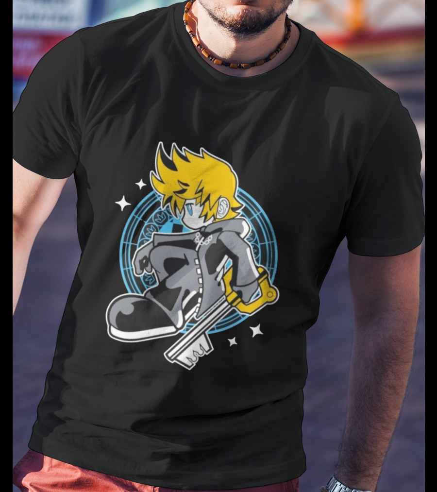 Goblin Tengu Just Another Nobody Key Wielder Blue Background T-Shirt