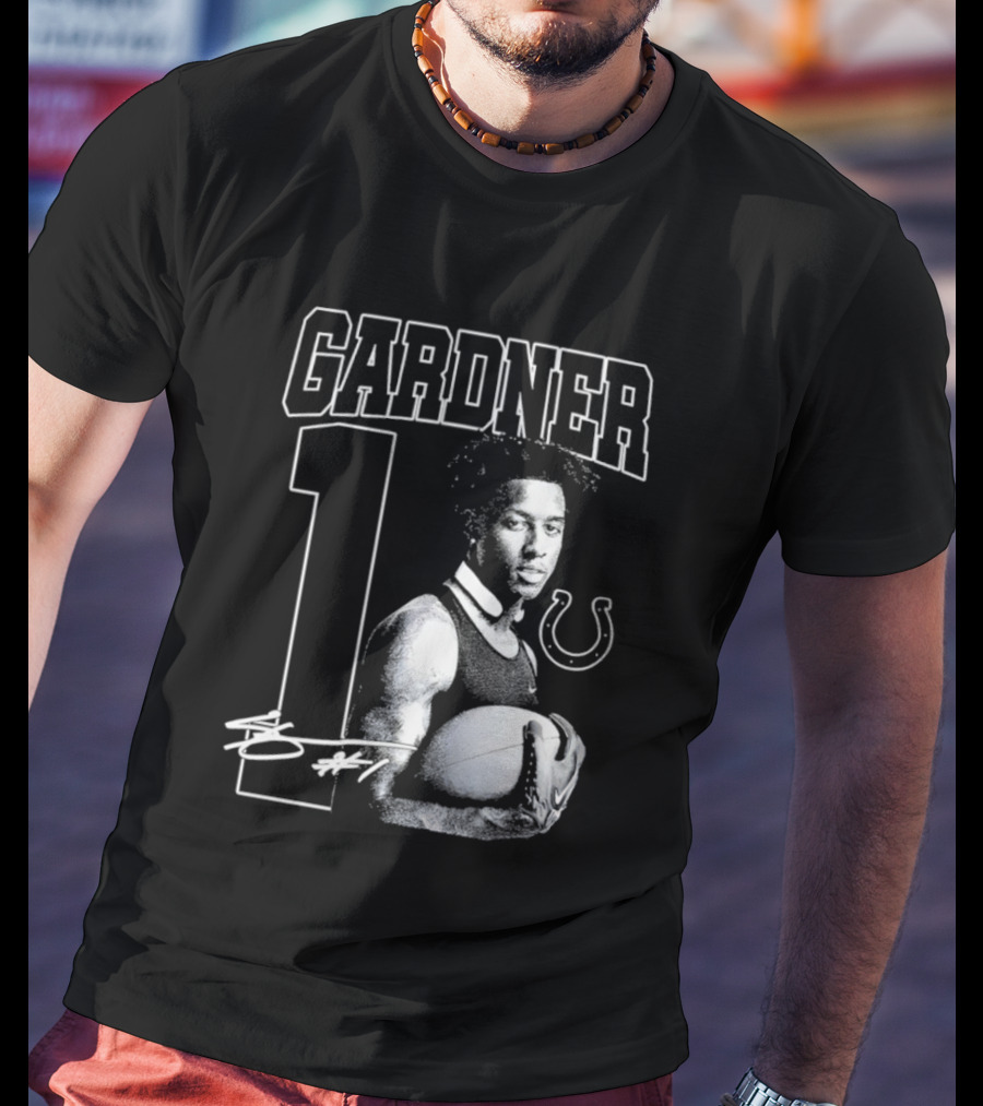 Gardner 1 Indianapolis Colts NFL Football Vintage Signature T-Shirt