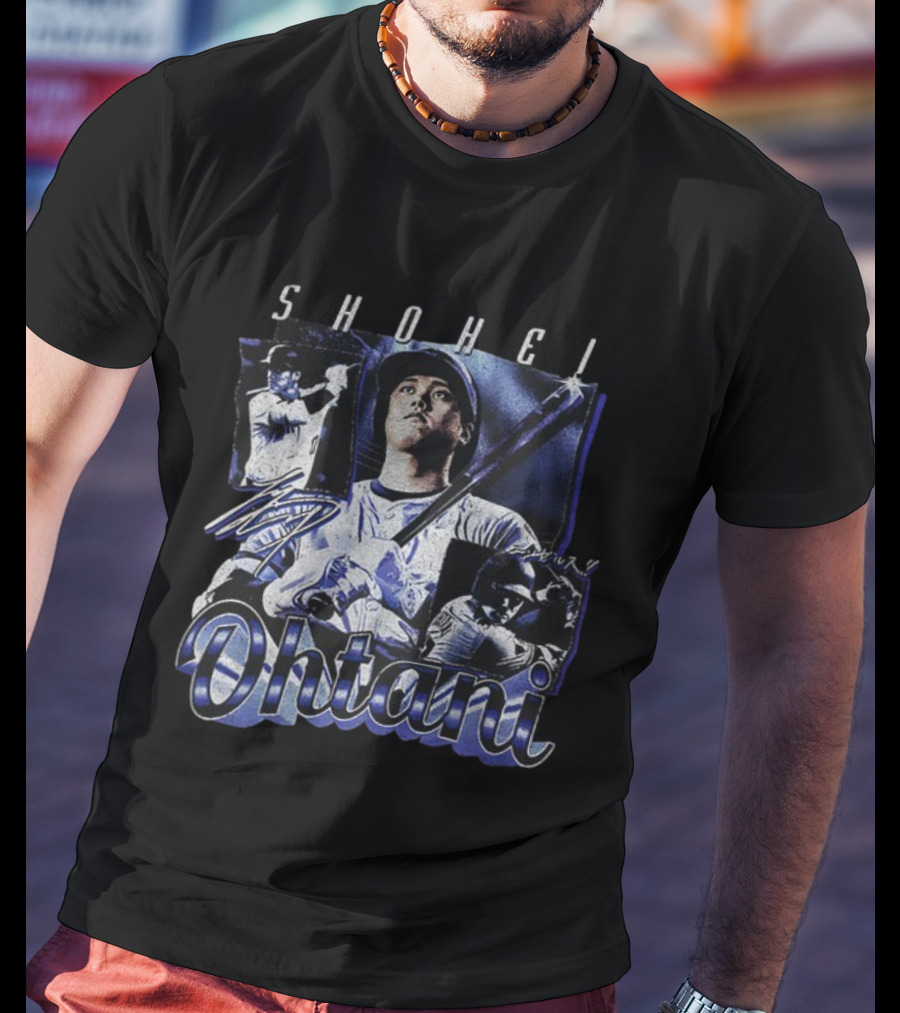 Shohei Ohtani Baseball Signature Los Angeles Dodgers Overall Print T-Shirt