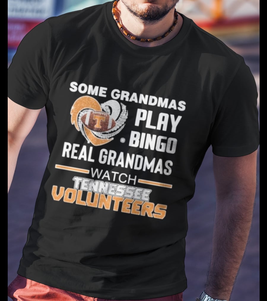 Some Grandmas Play Bingo Real Grandmas Tennessee Volunteers Football Diamond Heart T-Shirt