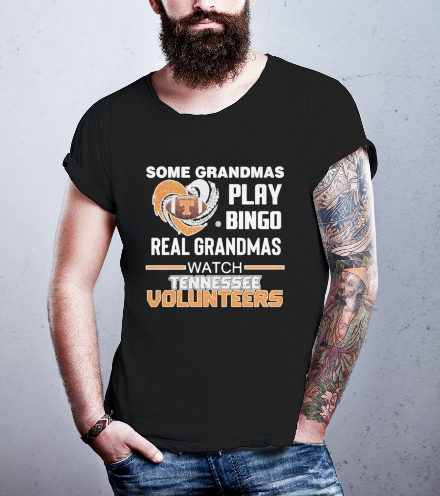 Some Grandmas Play Bingo Real Grandmas Tennessee Volunteers Football Diamond Heart T-Shirt