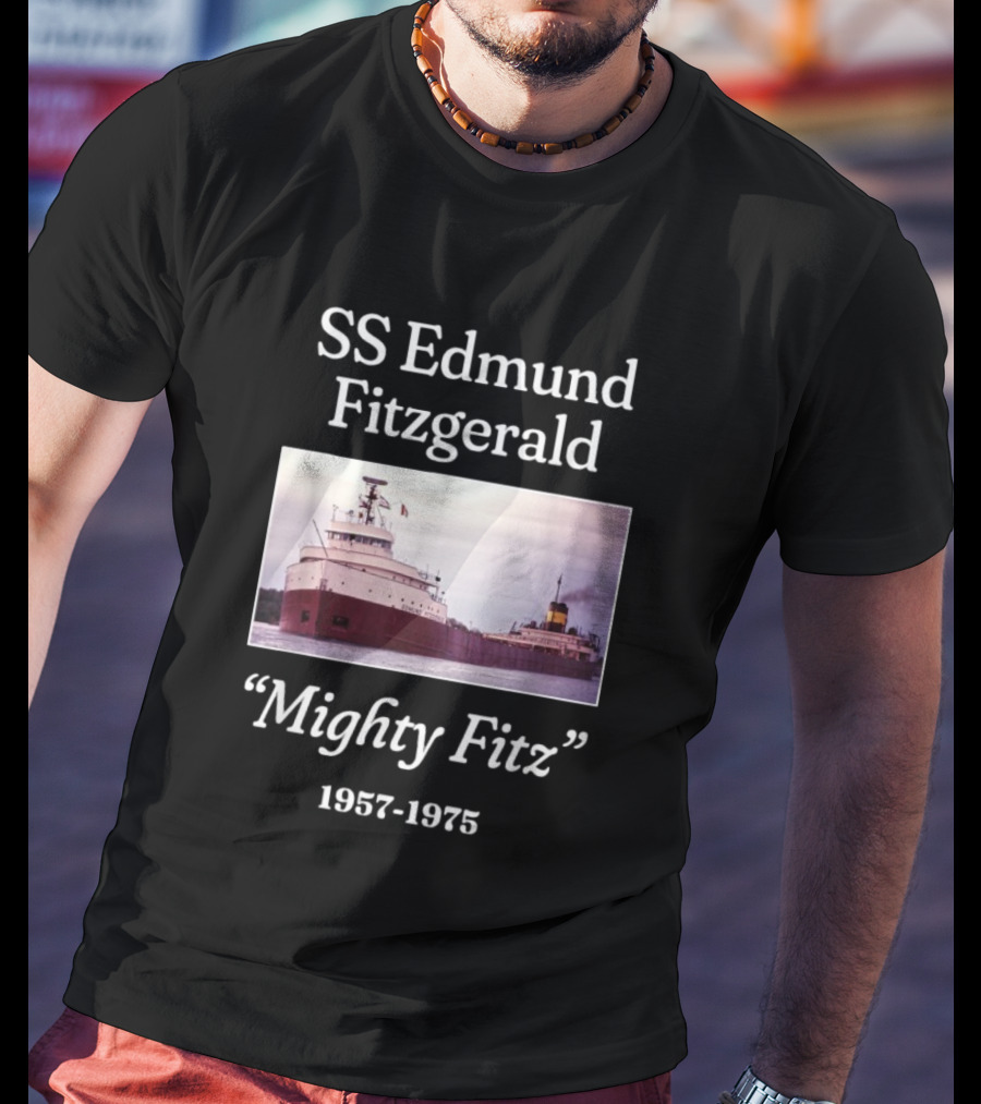 SS Edmund Fitzgerald Mighty Fitz 1957 1975 Ship Image T-Shirt