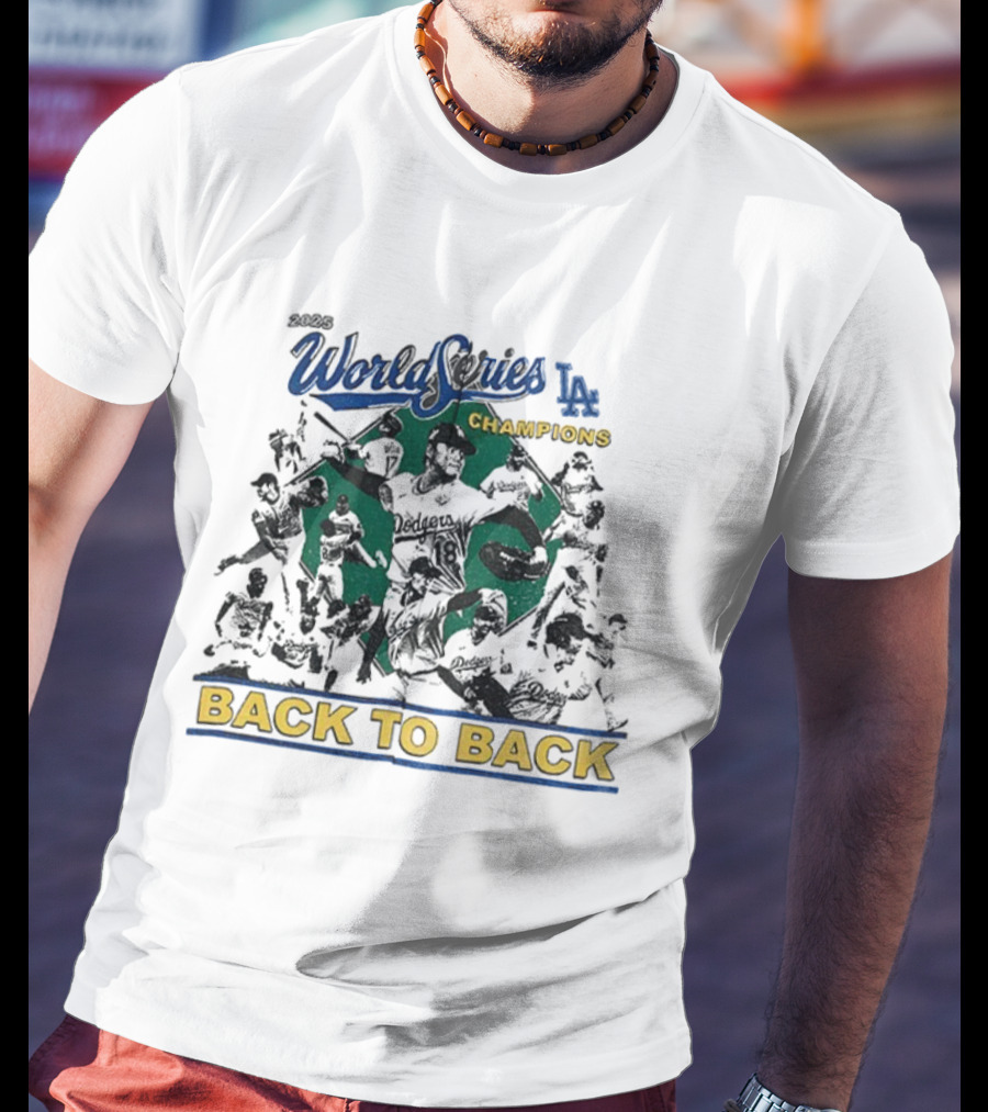 ```Los Angeles Dodgers MLB World Series Champions Back To Back 1955 2025 Vintage``` T-Shirt