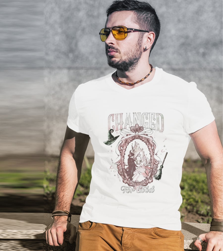 Wicked Change For Good Defy Gravity Broomstick Magic Wand Halloween T-Shirt