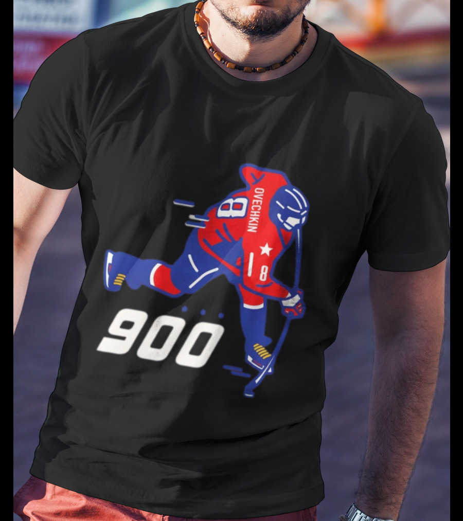 Alex Ovechkin 900 Washington Capitals NHL Hockey Player Milestone Achievement T-Shirt