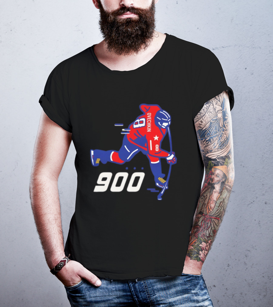 Alex Ovechkin 900 Washington Capitals NHL Hockey Player Milestone Achievement T-Shirt