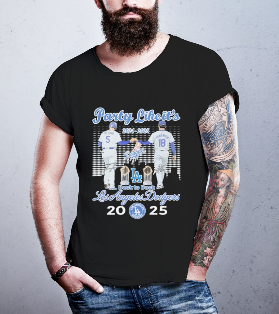 Party Like It's 2024 2025 Back To Back Los Angeles Dodgers Champions T-Shirt