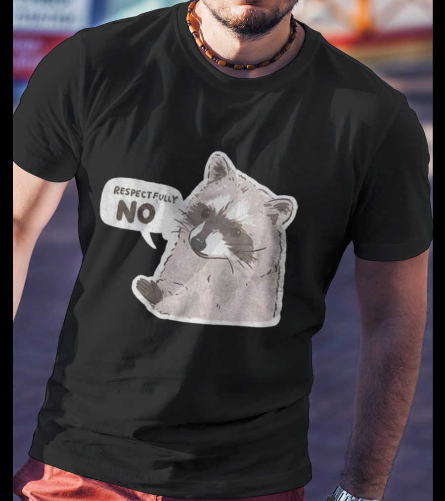 Respectfully No Funny Raccoon Vintage T-Shirt