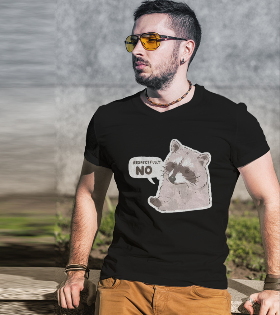 Respectfully No Funny Raccoon Vintage T-Shirt