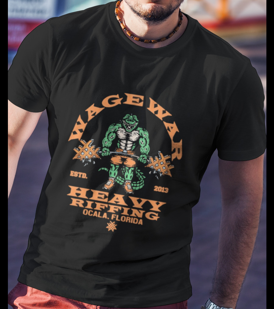 Wage War Heavy Riffing Ocala Florida Est 2013 Gator Bodybuilding Power T-Shirt