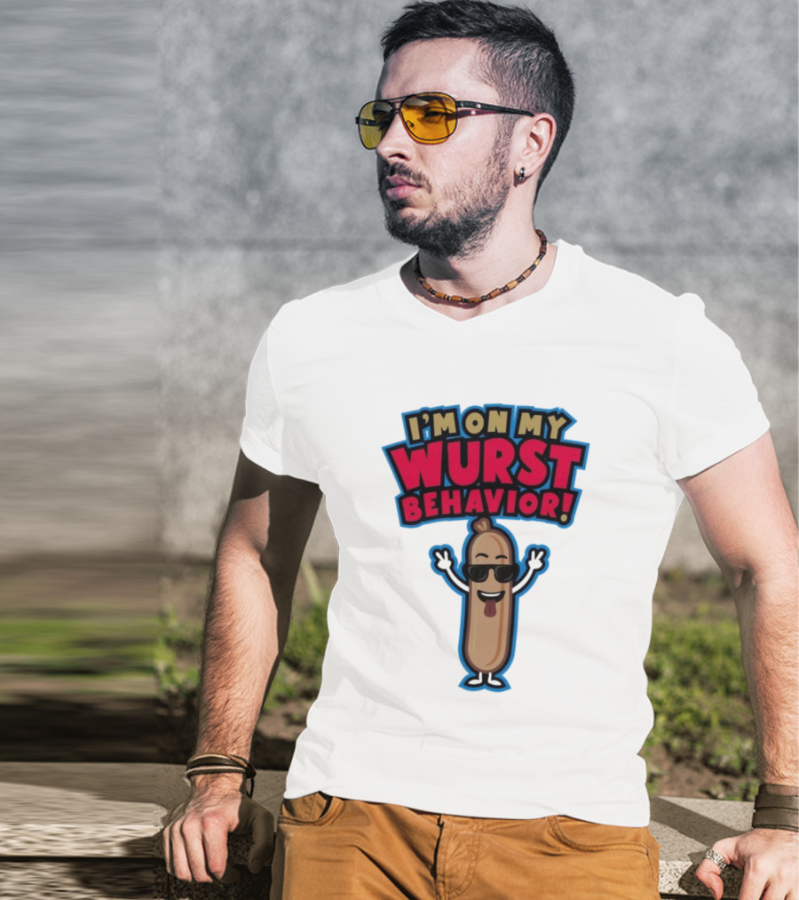 Jonas Brothers I'm On My Wurst Behavior Sausage Sunglasses Fun T-Shirt