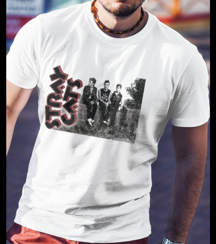 Stray Cats Band Vintage Black And White Rockabilly Trio T-Shirt