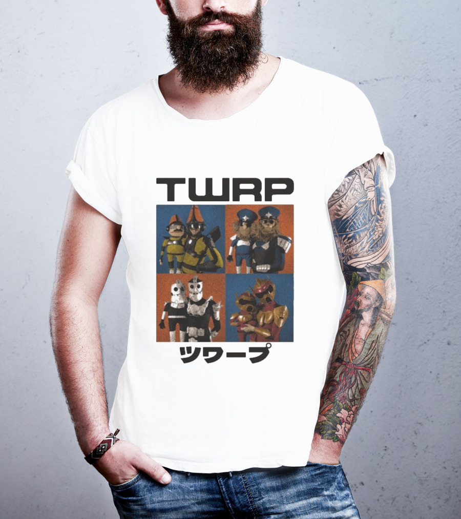 TWRP Puppet Group Characters Japanese Text T-Shirt