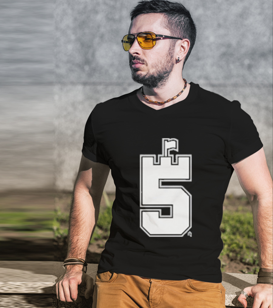 CA5TLE Number 5 Emblem With Flag Quadrant T-Shirt