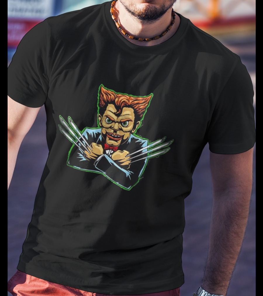 Goosebumps Slappy Meets Wolverine Marvel Comics Crossover T-Shirt