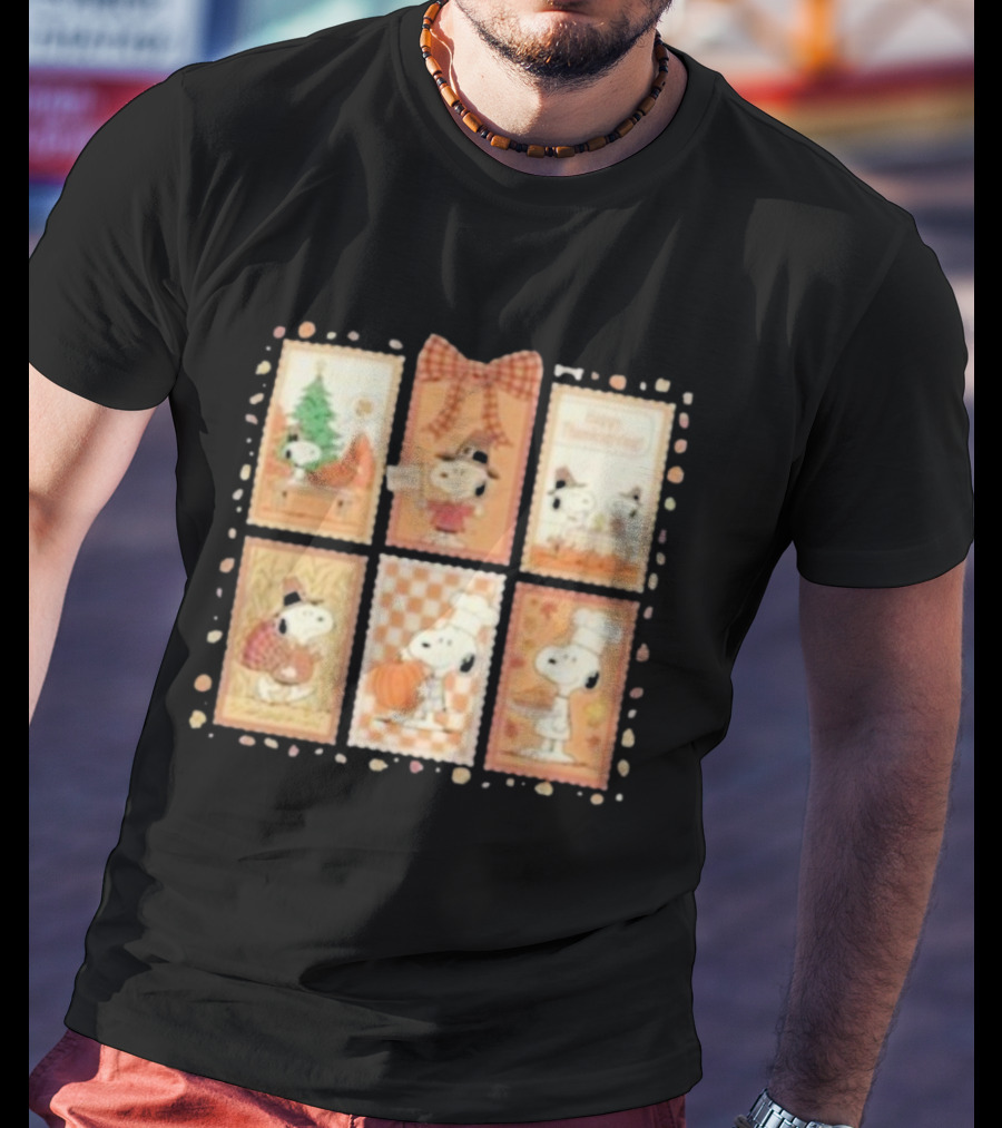 Snoopy Peanuts Thanksgiving Celebration Holiday Scenes T-Shirt