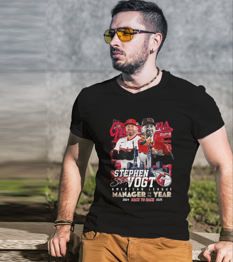 Guardians Stephen Vogt Back To Back American League Manager Of The Year 2024 2025 T-Shirt