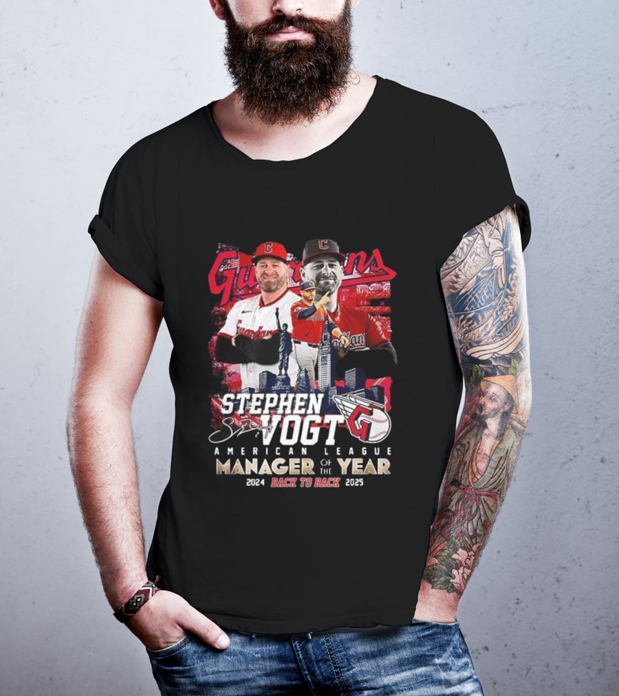 Guardians Stephen Vogt Back To Back American League Manager Of The Year 2024 2025 T-Shirt