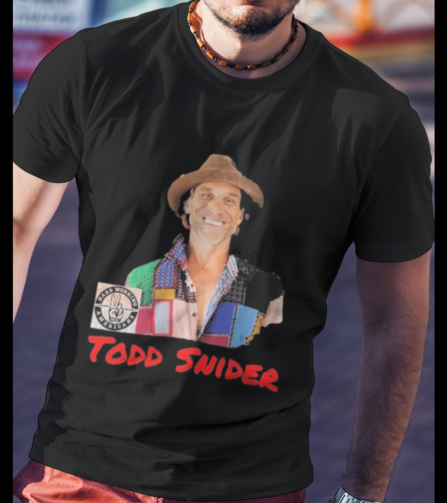 Todd Snider Hard Working Americans Patchwork Peace Sign T-Shirt
