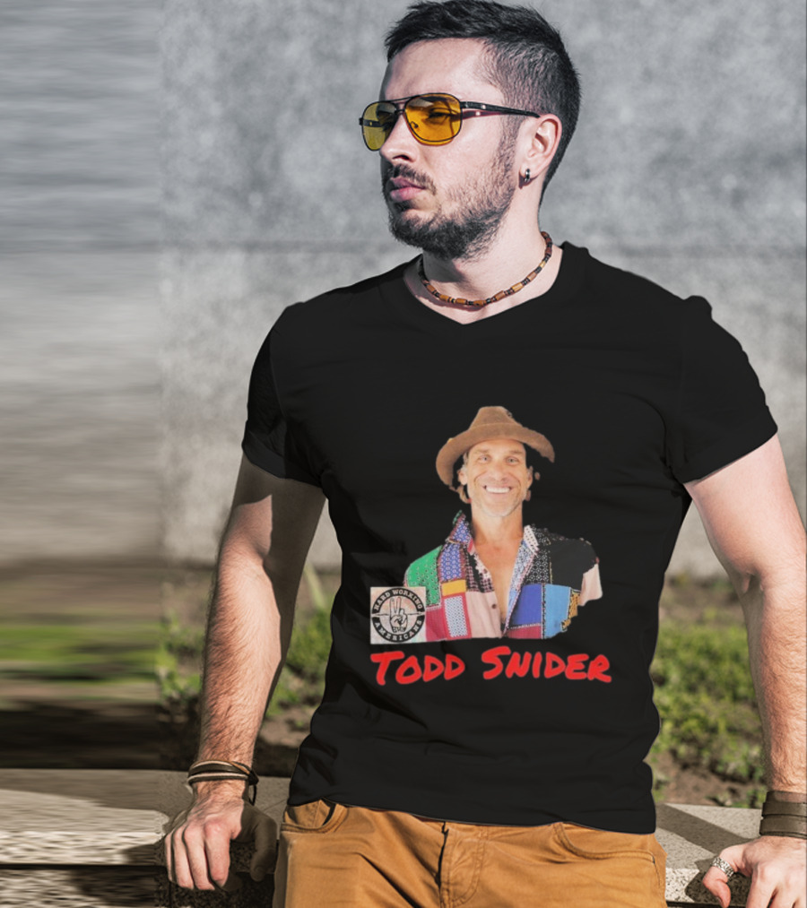 Todd Snider Hard Working Americans Patchwork Peace Sign T-Shirt