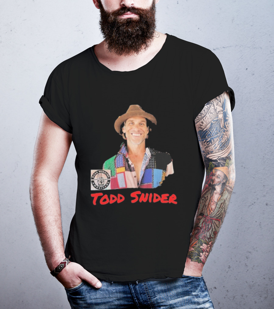 Todd Snider Hard Working Americans Patchwork Peace Sign T-Shirt