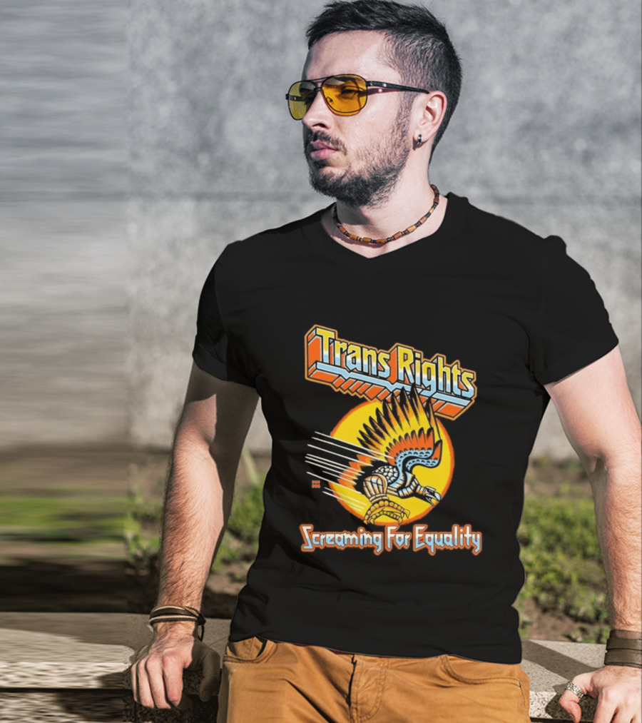Trans Rights Screaming For Equality Phoenix Wings Empowerment T-Shirt