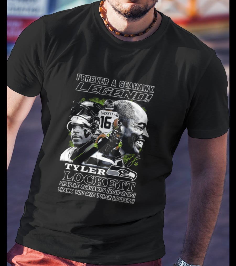 Forever A Seahawk Legend Tyler Lockett 2015-2025 Thank You 12s Signature T-Shirt
