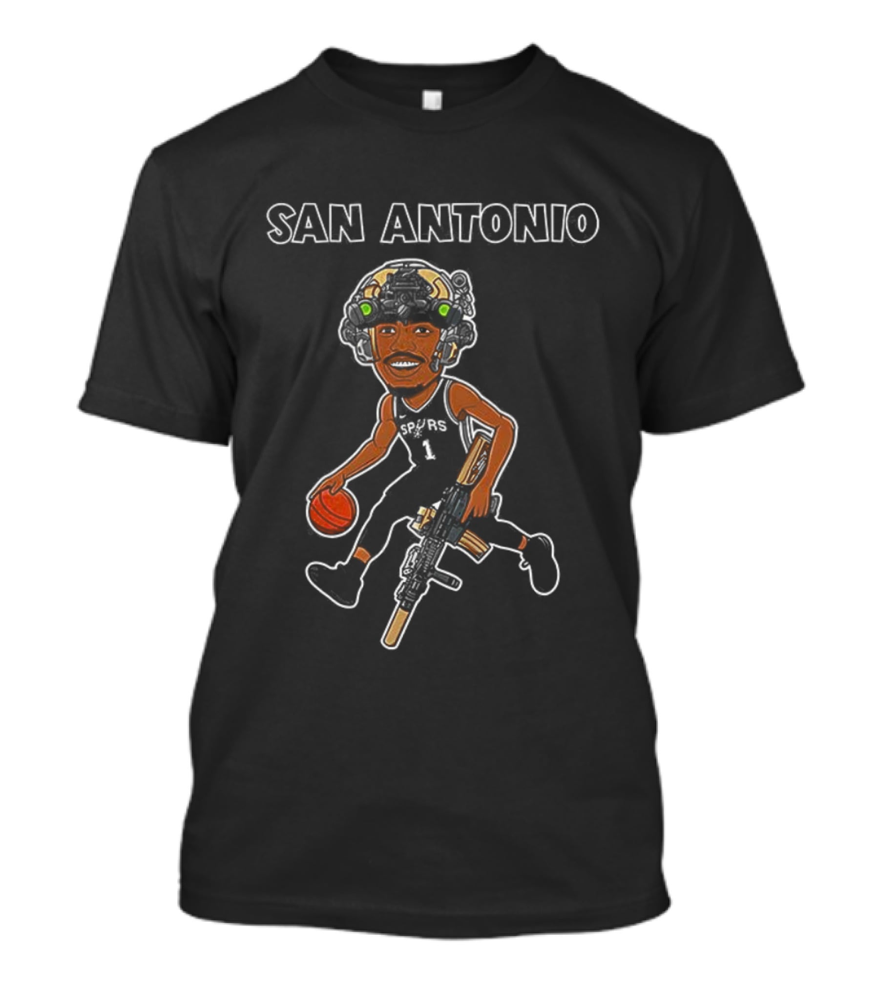 Victor Wembanyama San Antonio Spurs Basketball Soldier With Helmet And Gun T-Shirt