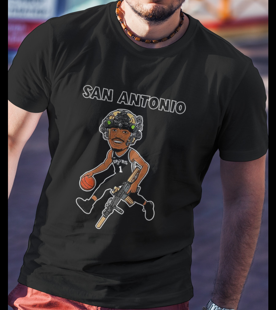 Victor Wembanyama San Antonio Spurs Basketball Soldier With Helmet And Gun T-Shirt