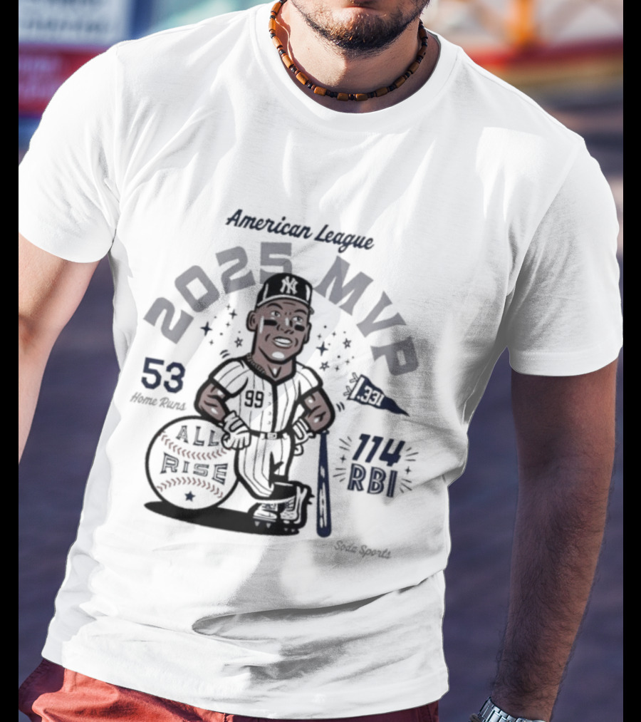 American League 2025 MVP Aaron Judge 53 Home Runs 114 RBI All Rise T-Shirt