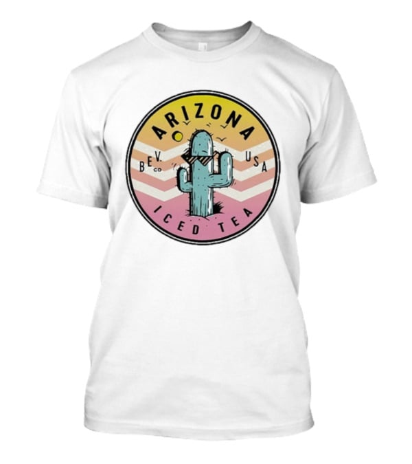 Arizona Iced Tea Bev USA Cactus Retro Circle Sunburst T-Shirt