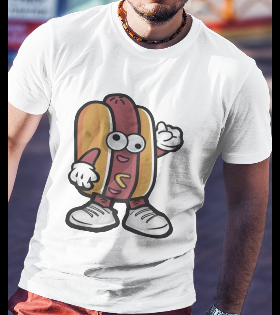 DGR Dave Pepega Hot Dog Cartoon Character T-Shirt