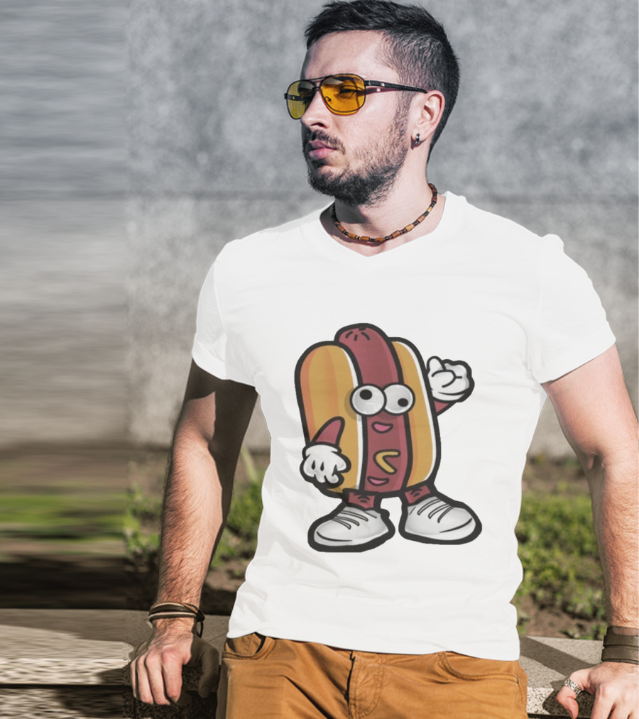 DGR Dave Pepega Hot Dog Cartoon Character T-Shirt