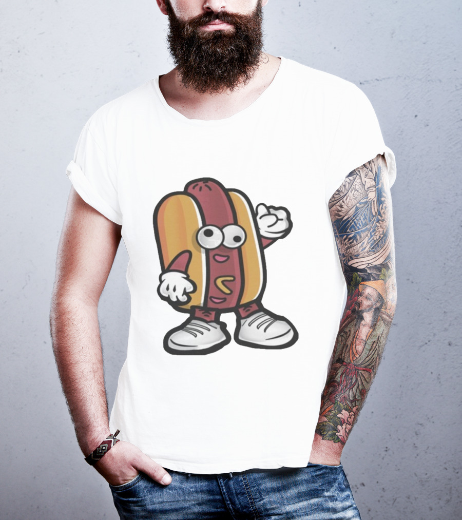 DGR Dave Pepega Hot Dog Cartoon Character T-Shirt