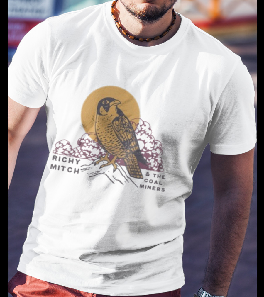Richy Mitch And The Coal Miners Falcon Drawing And Sunset Scene T-Shirt