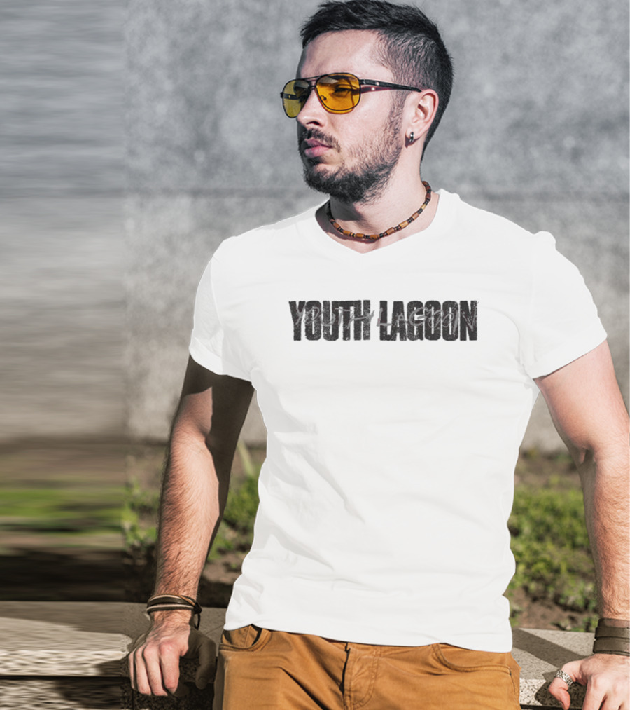 Youth Lagoon Grunge-Inspired Text Print T-Shirt