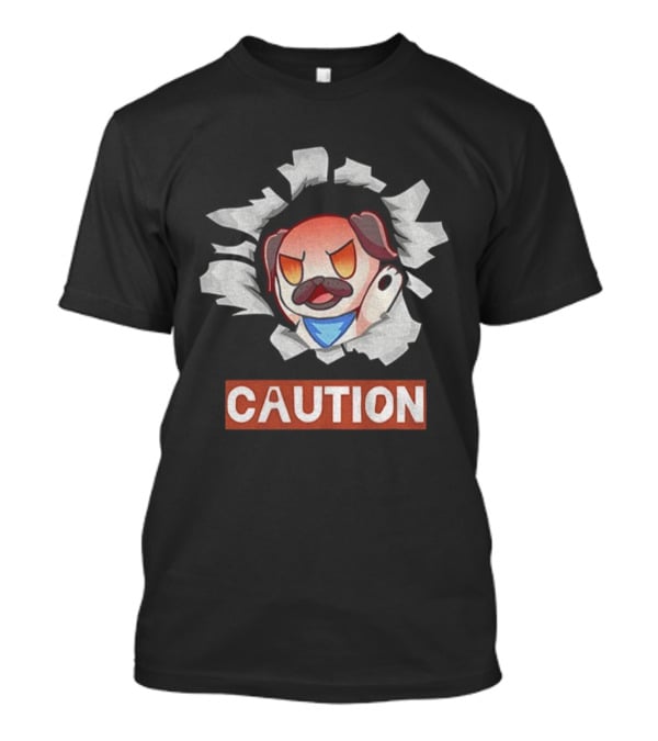 Andy Rage Caution Angry Mustached Dog Animation T-Shirt