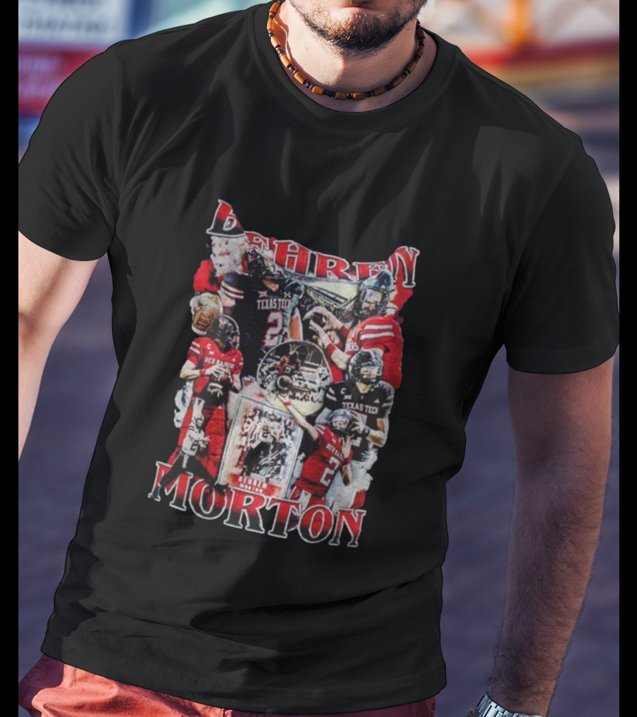 Behren Morton Texas Tech Red Raiders Football Player Collage T-Shirt