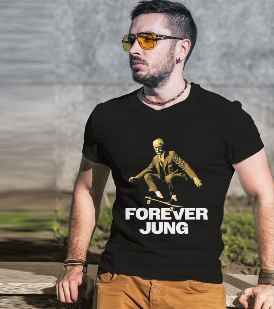 Forever Jung Skateboarding Carl Jung Psychoanalytic Theme T-Shirt
