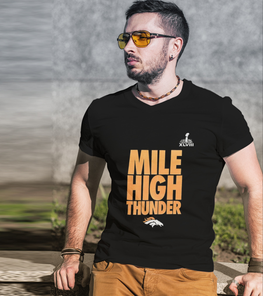 Denver Broncos Mile High Thunder Football Team Apparel T-Shirt