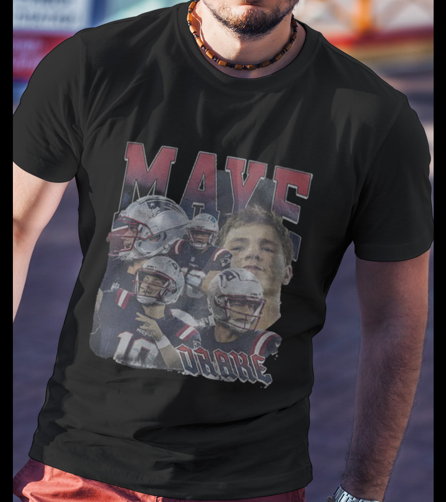 Drake Maye New England Patriots NFL Football 2025 Players Collage T-Shirt