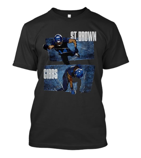 Detroit Lions Football Stars Jahmyr Gibbs And Amon-Ra St. Brown T-Shirt