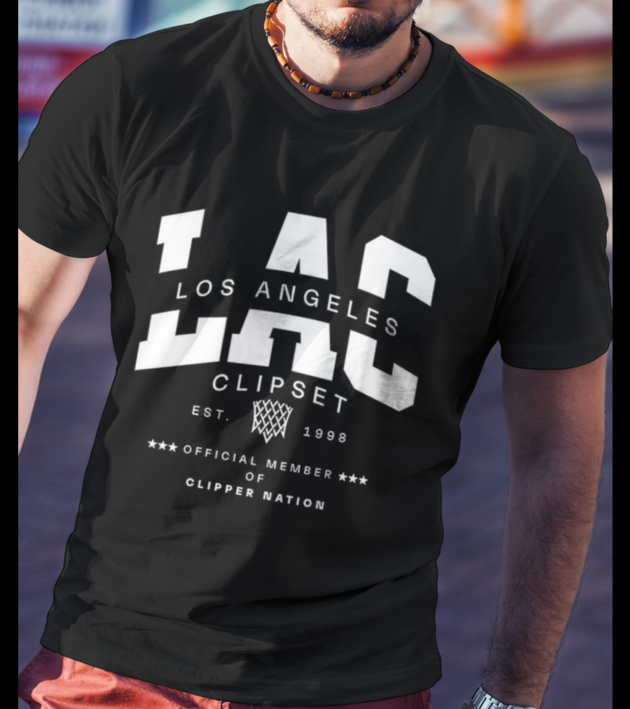 Los Angeles Clipset LAC Basketball Est 1998 Official Member Clipper Nation T-Shirt