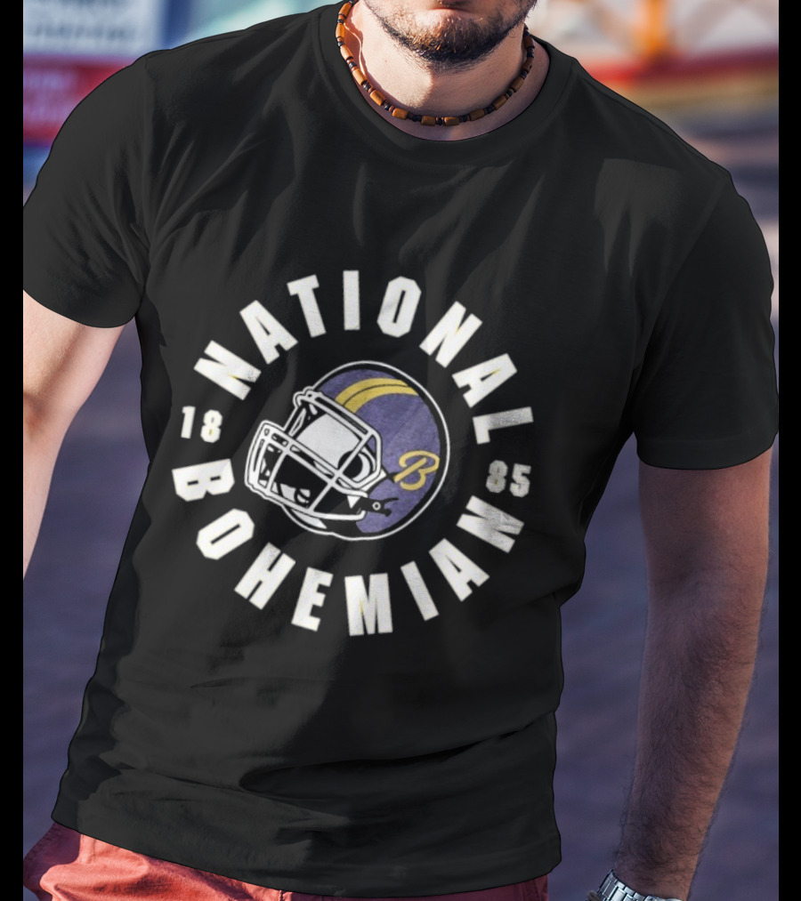 National Bohemian 1885 Football Helmet B Logo Retro Sports T-Shirt