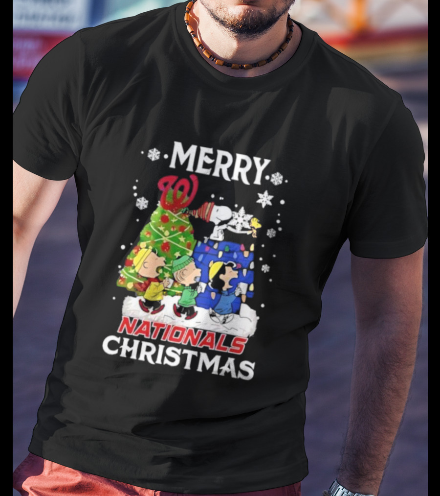 Merry Washington Nationals Christmas Snoopy And Friends T-Shirt
