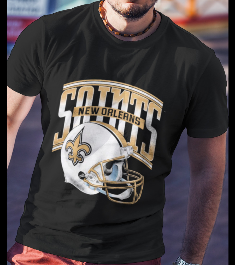 New Orleans Saints Football Helmet Gradient Style T-Shirt
