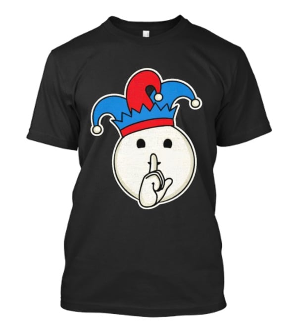 Silent Fool Jester Emoji Quiet Gesture T-Shirt
